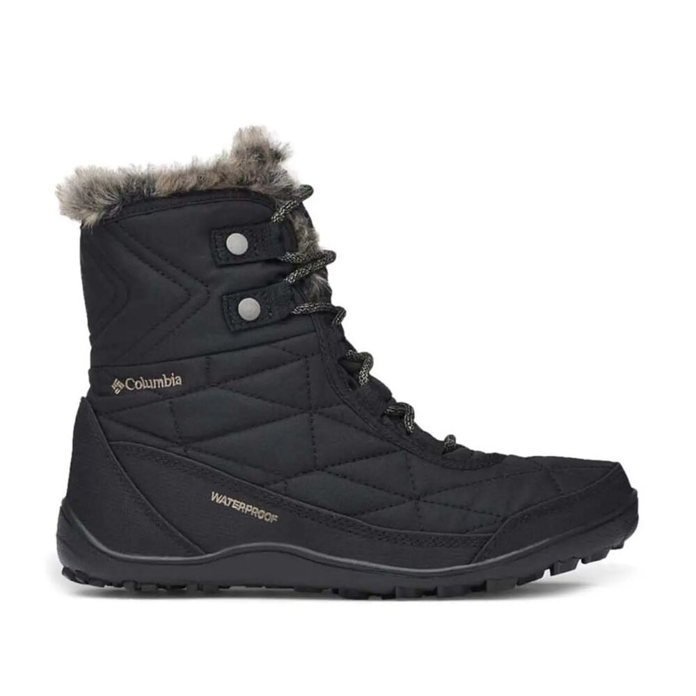 Columbia Women's Black Minx‎ Shorty III Leather Fur Ankle Winter Boots Size 7